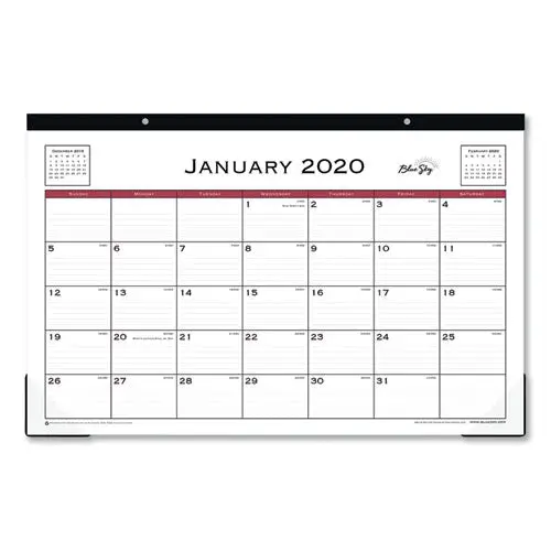 Classic Red Desk Pad, 17 X 11, 2021 1