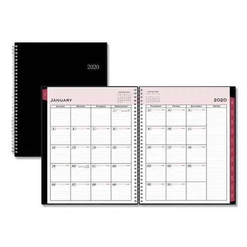 Classic Red Weekly-Monthly Planner, Open Scheduling, 11 X 8.5, Black Cover, 2021 1