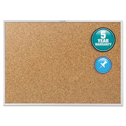 Classic Series Cork Bulletin Board, 36 X 24, Silver Aluminum Frame 1