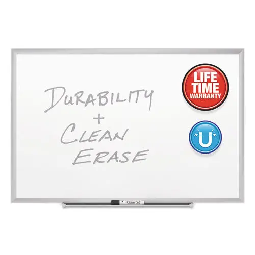 Classic Series Porcelain Magnetic Board, 60 X 36, White, Silver Aluminum Frame 1