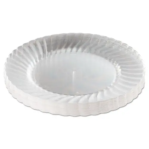 Classicware Plastic Plates, 9" Dia., Clear, 12 Plates-Pack, 15 Packs-Carton 1