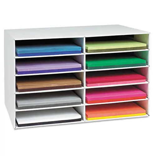 Classroom Construction Paper Storage, 10 Slots, 26 7-8 X 16 7-8 X 18 1-2 1
