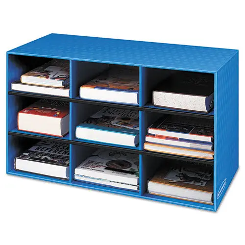 Classroom Literature Sorter, 9 Compartments, 28 1-4 X 13 X 16, Blue 1