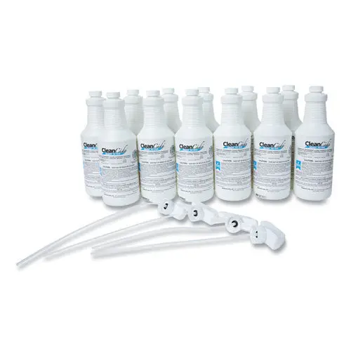 Cleancide Rtu Disinfecting Cleaner, Light Citrus Scent, 32 Oz Bottle, 12 Bottles And 4 Trigger Sprayers-Carton 1