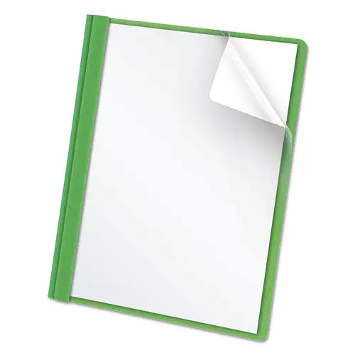 Clear Front Report Cover, 3 Fasteners, Letter, 1-2" Capacity, Green, 25-Box 1