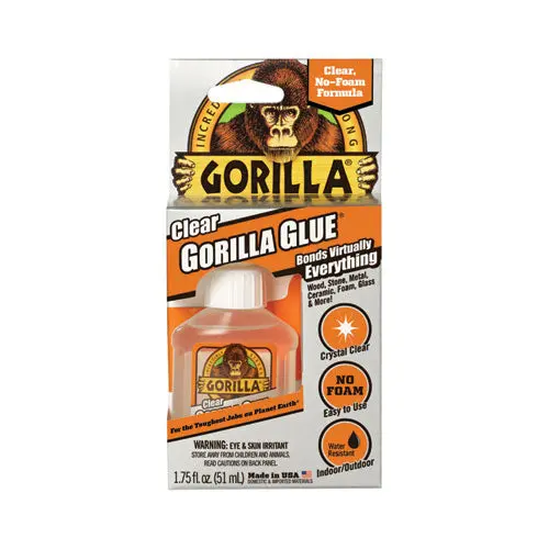 Clear Gorilla Glue, 1.75 Oz, Dries Clear, 4-Carton 1