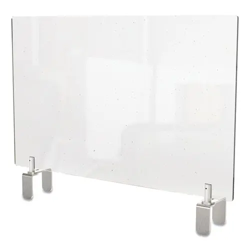 Clear Partition Extender With Attached Clamp, 36 X 3.88 X 18, Thermoplastic Sheeting 1