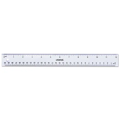 Clear Plastic Ruler, Standard-Metric, 12" 1
