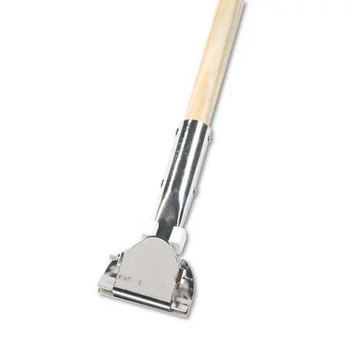 Clip-On Dust Mop Handle, Lacquered Wood, Swivel Head, 1" Dia. X 60In Long 1