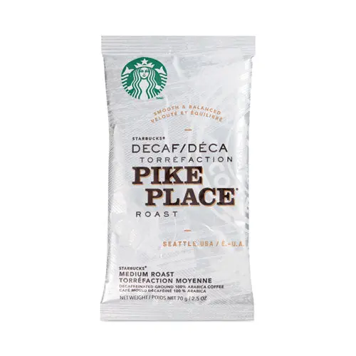 Coffee, Pike Place Decaf, 2.7 Oz Packet, 72-Carton 1