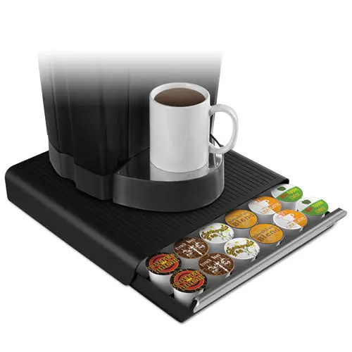 Coffee Pod Drawer, Fits 26 Pods, 14 3-4 X 13 1-4 X 2 3-4, Black 1