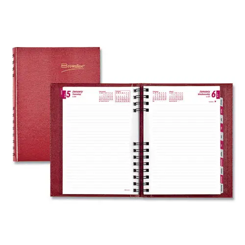 Coilpro Daily Planner, Ruled 1 Day-Page, 8.25 X 5.75, Red, 2021 1