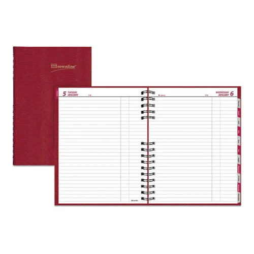 Coilpro Daily Planner, Ruled, 1 Page-Day, 10 X 7.88, Red, 2021 1