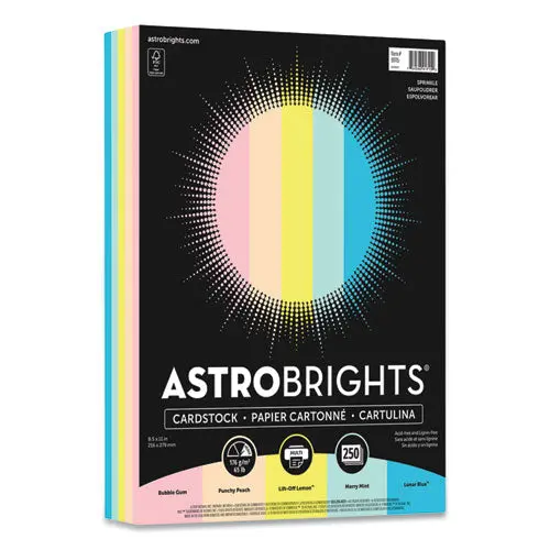 Color Cardstock, 65 Lb, 8.5 X 11, Assorted Colors, 250-Pack 1