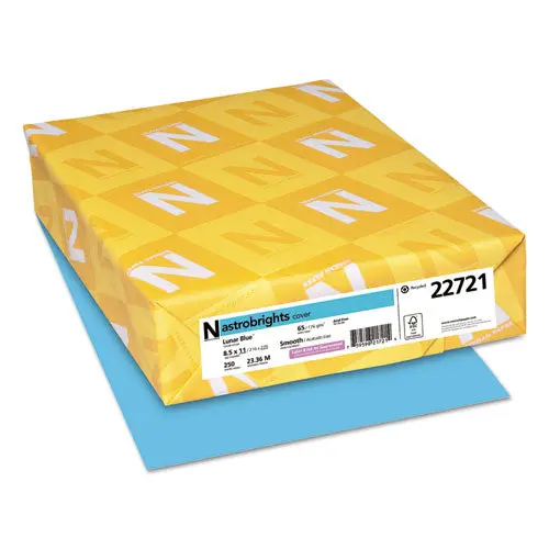 Color Cardstock, 65 Lb, 8.5 X 11, Lunar Blue, 250-Pack 1