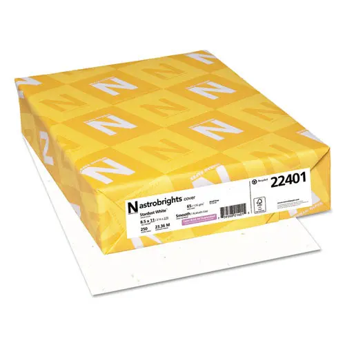 Color Cardstock, 65 Lb, 8.5 X 11, Stardust White, 250-Pack 1