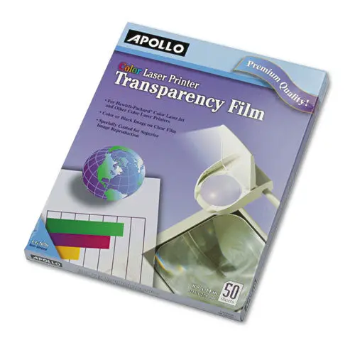 Color Laser Transparency Film, Letter, Clear, 50-Box 1