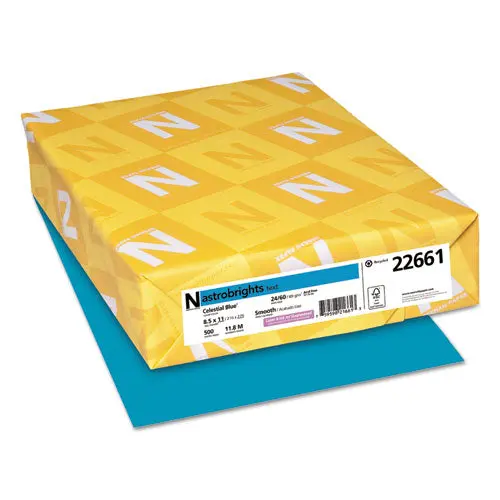 Color Paper, 24 Lb, 8.5 X 11, Celestial Blue, 500-Ream 1