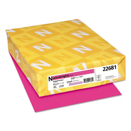 Color Paper, 24 Lb, 8.5 X 11, Fireball Fuchsia, 500-Ream 1