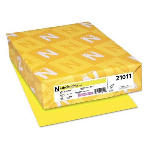 Color Paper, 24 Lb, 8.5 X 11, Lift-Off Lemon, 500-Ream 1