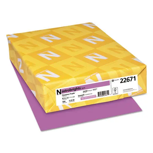 Color Paper, 24 Lb, 8.5 X 11, Planetary Purple, 500-Ream 1