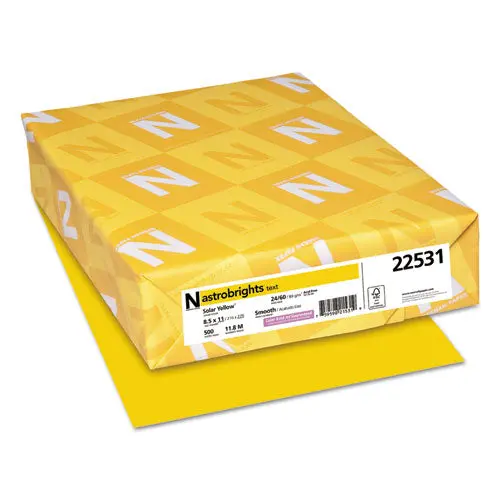 Color Paper, 24 Lb, 8.5 X 11, Solar Yellow, 500-Ream 1