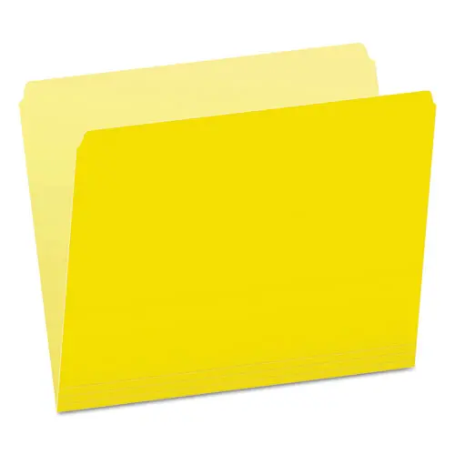 Colored File Folders, Straight Tab, Letter Size, Yellowith Light Yellow, 100-Box 1