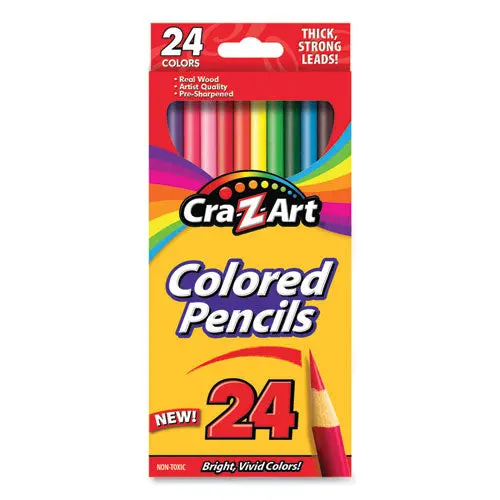 Colored Pencils, 24 Assorted Lead/Barrel Colors, 24/Pack 1