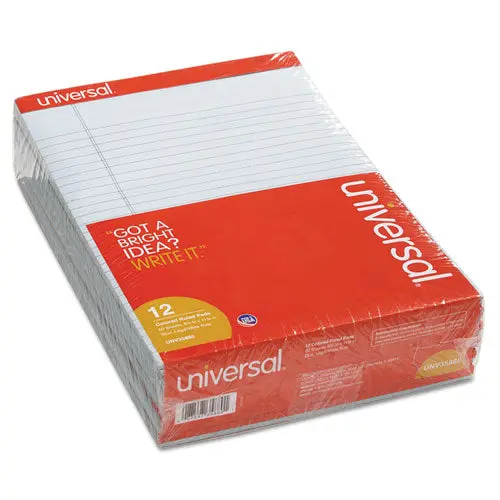Colored Perforated Writing Pads, Wide-Legal Rule, 8.5 X 11, Blue, 50 Sheets, Dozen 1