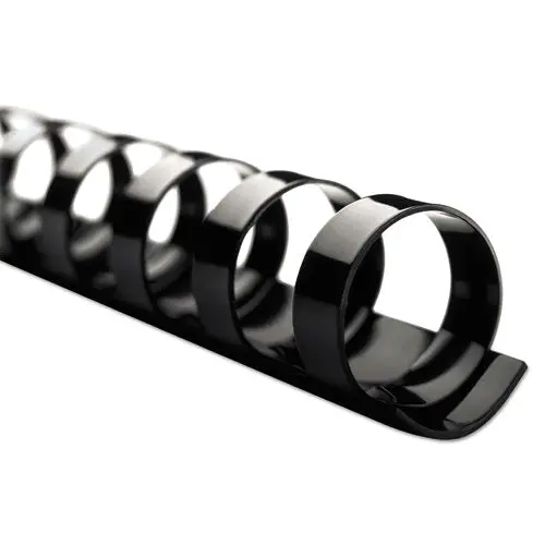 Combbind Standard Spines, 1" Diameter, 225 Sheet Capacity, Black, 100-Box 1