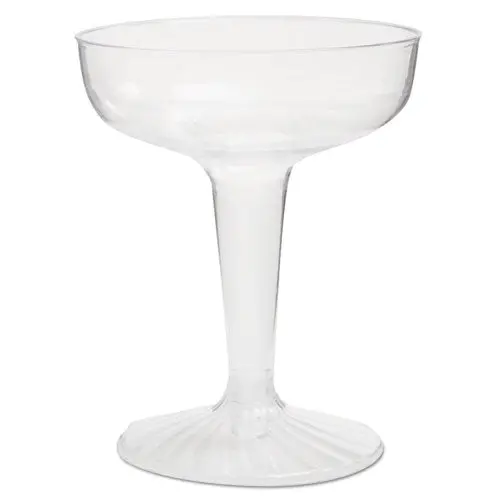Comet Plastic Champagne Glasses, 4 Oz., Clear, Two-Piece Construction, 25-Pack 1