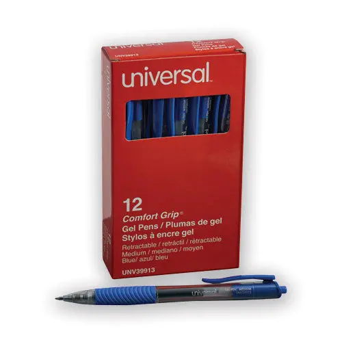 Comfort Grip Retractable Gel Pen, 0.7Mm, Blue Ink, Translucent Blue Barrel, Dozen 1