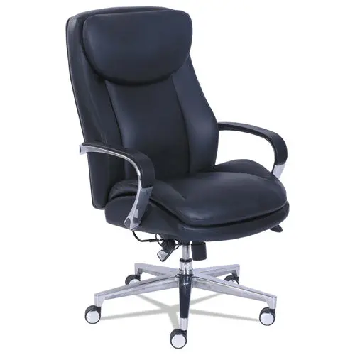 Commercial 2000 High-Back Executive Chair With Dynamic Lumbar Support, Supports Up To 300 Lbs., Black Seat-Back, Silver Base 1