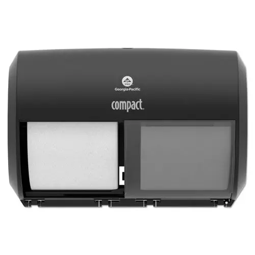 Compact Coreless Side-By-Side 2-Roll Tissue Dispenser, 11.5 X 7.625 X 8, Black 1