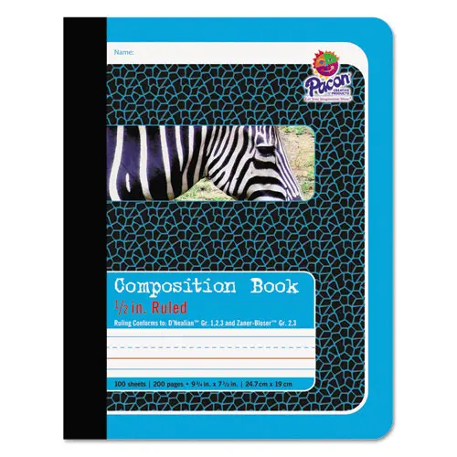 Composition Book, Medium-College Rule, Blue Cover, 9.75 X 7.5, 100 Sheets 1