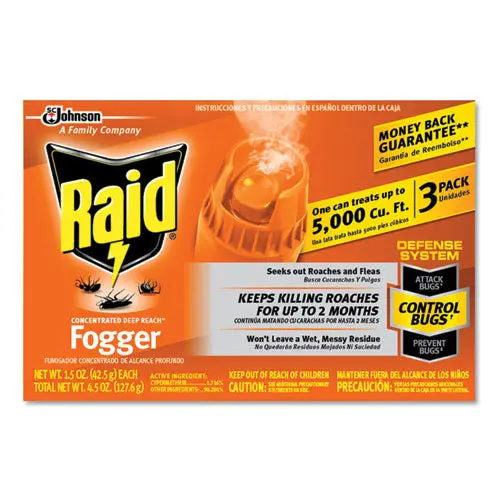 Concentrated Deep Reach Fogger, 1.5 Oz Aerosol Can, 3-Pack, 12 Packs-Carton 1