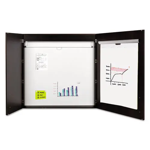 Conference Cabinet, Porcelain Magnetic, Dry Erase, 48 X 48, Ebony 1