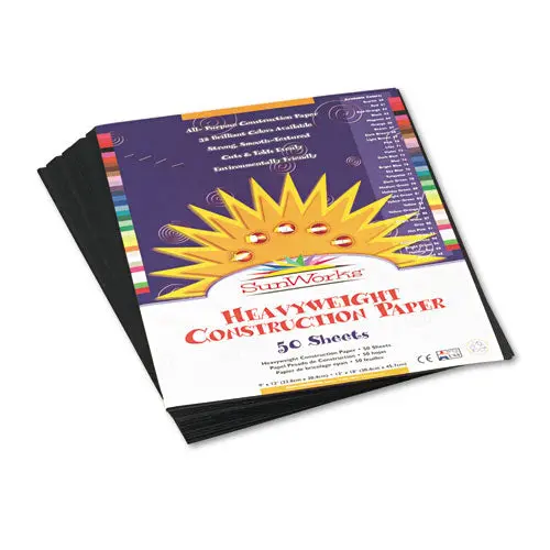 Construction Paper, 58Lb, 9 X 12, Black, 50-Pack 1