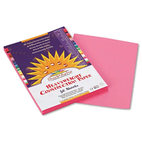 Construction Paper, 58Lb, 9 X 12, Pink, 50-Pack 1
