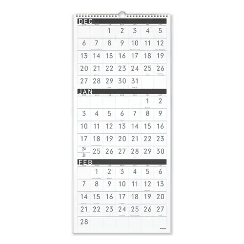 Contemporary Three-Monthly Reference Wall Calendar, 12 X 27, 2020-2022 1