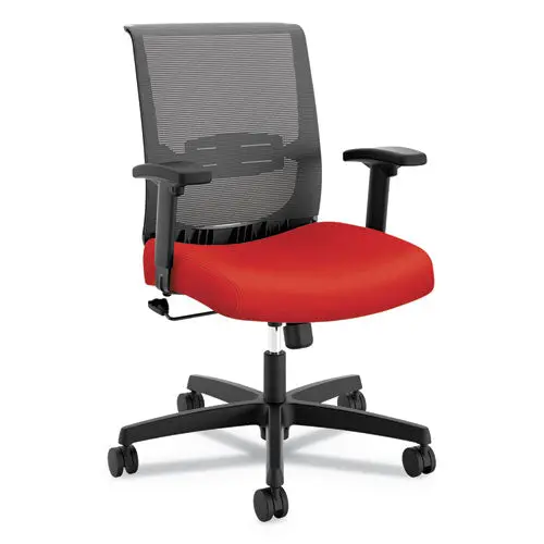 Convergence Mid-Back Task Chair With Swivel-Tilt Control, Supports Up To 275 Lbs, Red Seat, Black Back, Black Base 1