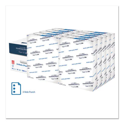 Copy Plus Print Paper, 92 Bright, 3-Hole, 20 Lb, 8.5 X 11, White, 500-Ream 1