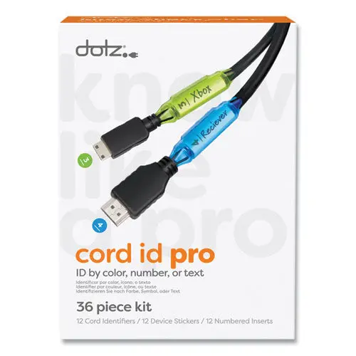 Cord Id Pro, (12) Cable Identifiers, (12) Device Stickers, (12) Customizable Inserts 1