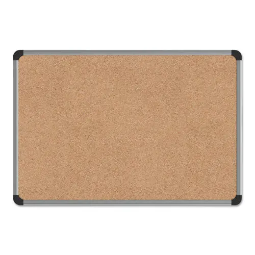Cork Board With Aluminum Frame, 24 X 18, Natural, Silver Frame 1