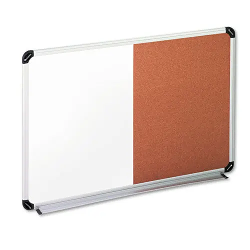 Cork-Dry Erase Board, Melamine, 36 X 24, Black-Gray, Aluminum-Plastic Frame 1