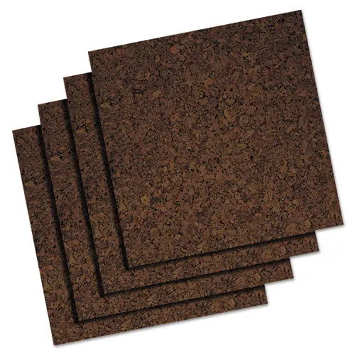 Cork Panel Bulletin Board, Brown, 12 X 12, 4 Panels-Pack 1