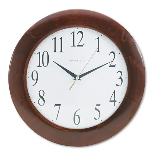 Corporate Wall Clock, 12.75" Overall Diameter, Cherry Case, 1 Aa (Sold Separately) 1