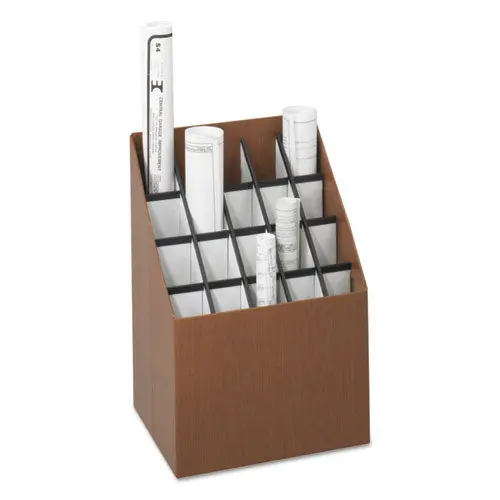 Corrugated Roll Files, 20 Compartments, 15W X 12D X 22H, Woodgrain 1