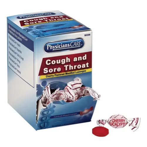 Cough And Sore Throat, Cherry Menthol Lozenges, 50 Individually Wrapped Per Box 1