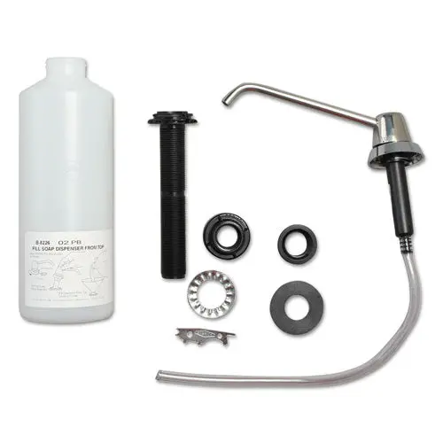 Counter-Mounted Soap Dispenser, 34 Oz,  3" X 4" X 6", Stainless Steel 1